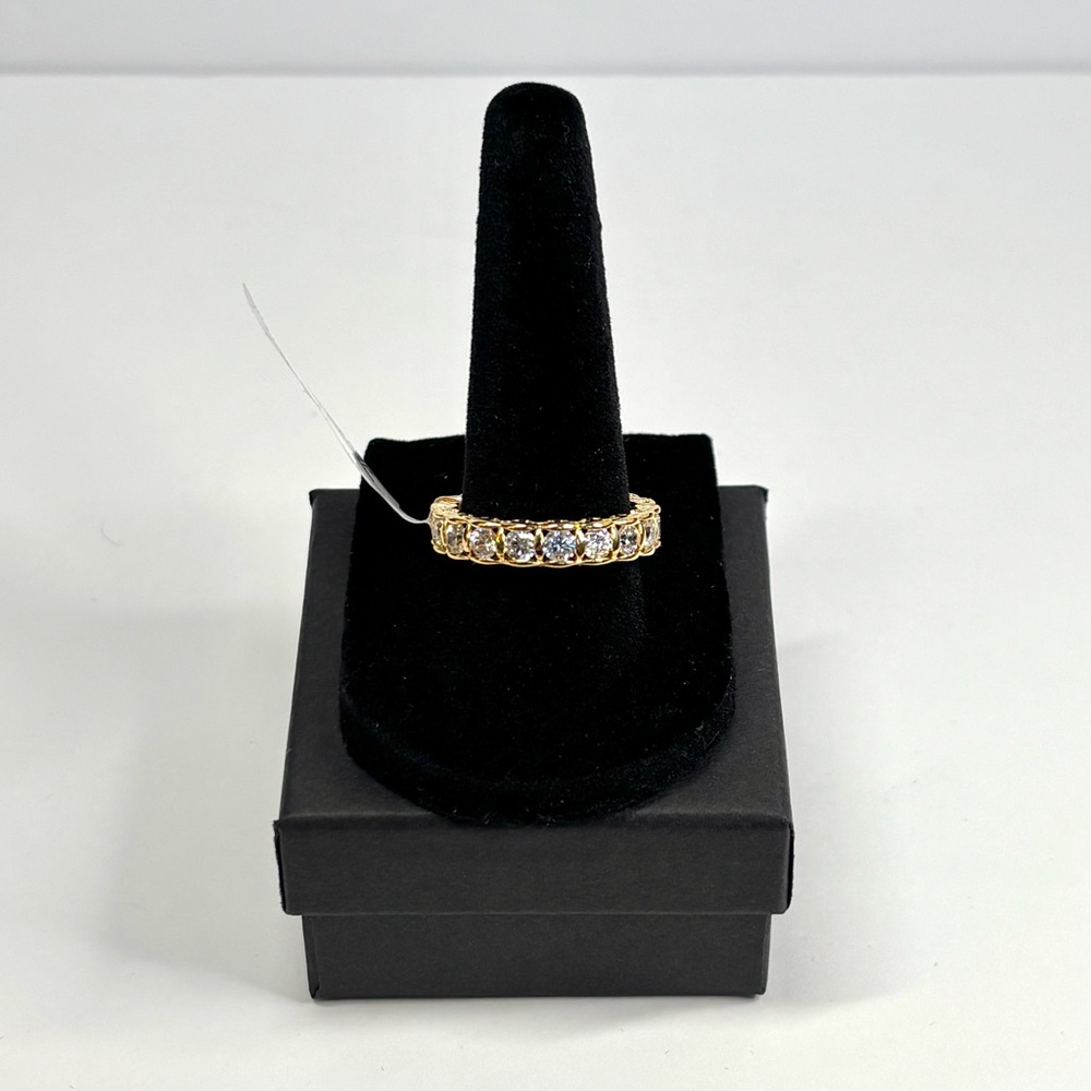 18k yellow gold-over-sterling eternity band ring - Picture 7 of 7